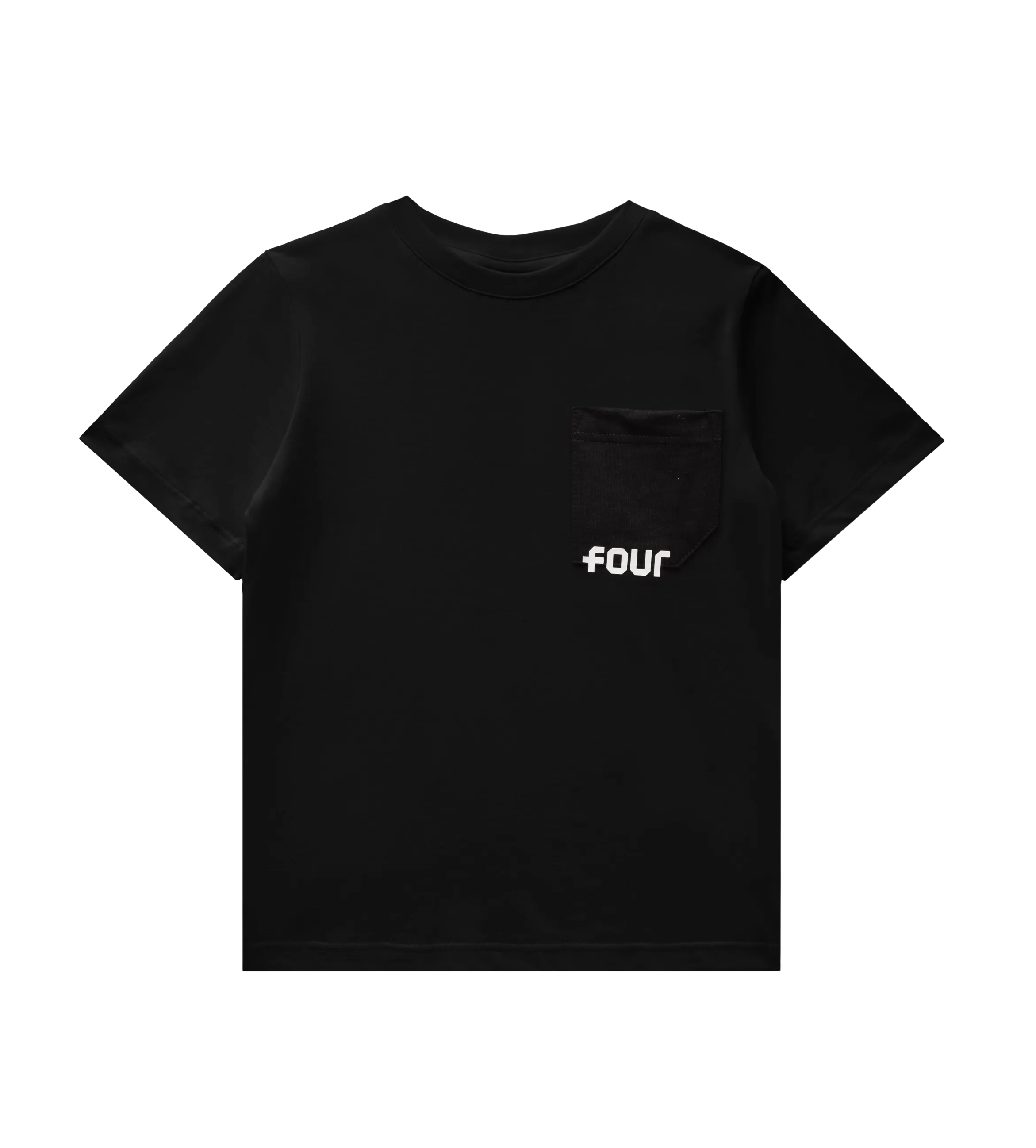 Four Kids Logo Pocket Tee Black