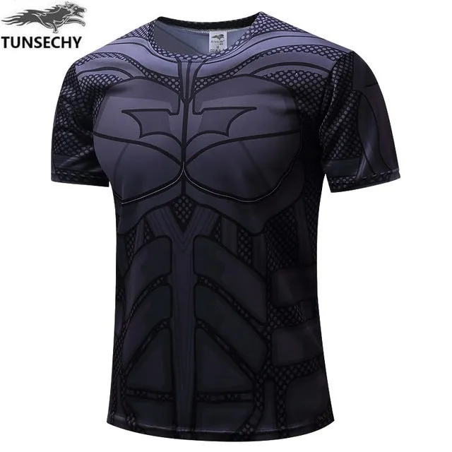 Free shipping 2016 t-shirt Superman/Batman/spider man/captain America /Hulk/Iron Man / t shirt men fitness shirts men t shirts