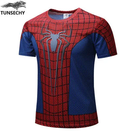 Free shipping 2016 t-shirt Superman/Batman/spider man/captain America /Hulk/Iron Man / t shirt men fitness shirts men t shirts