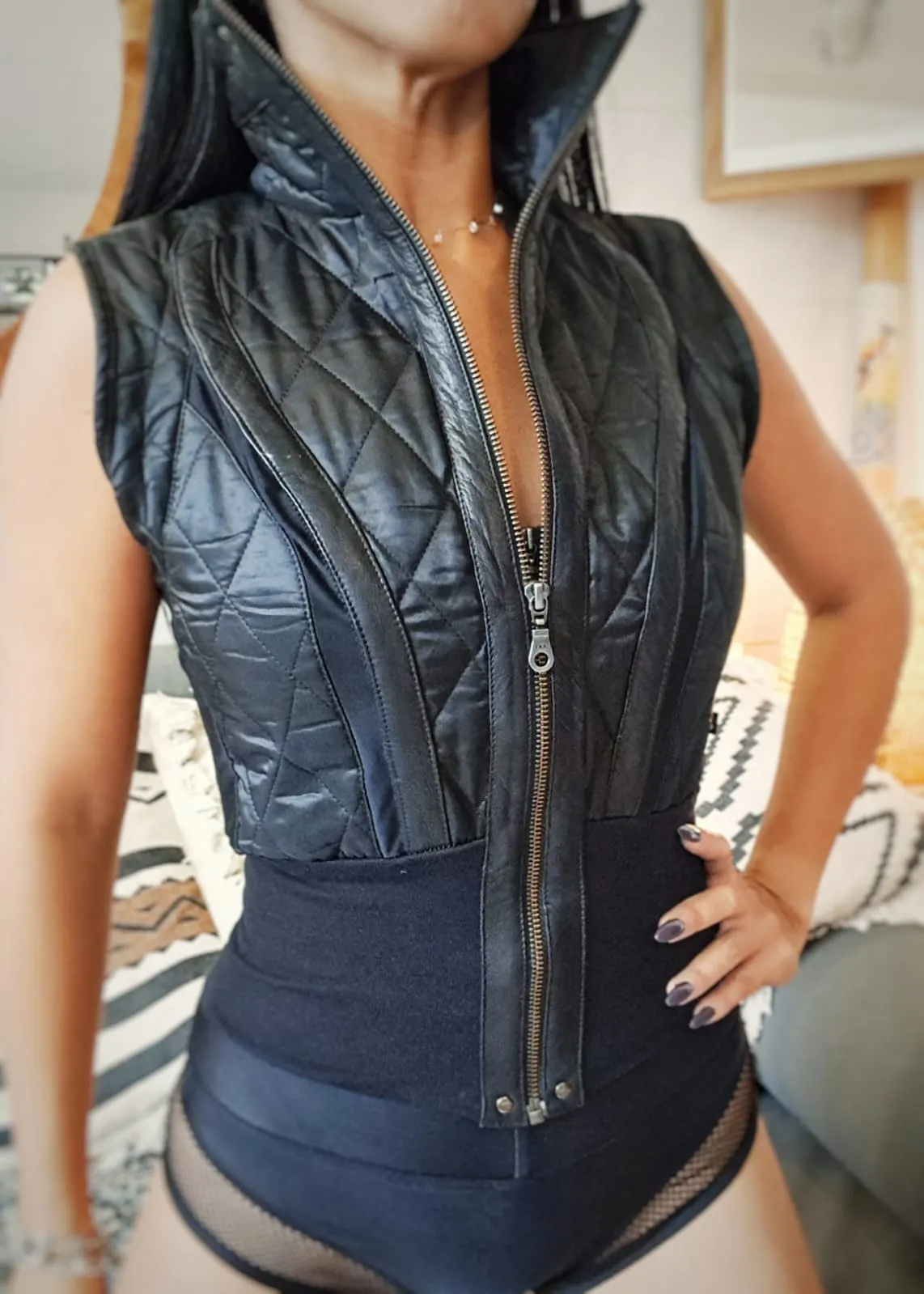 FreQ G Vixen Vest with Leather accents