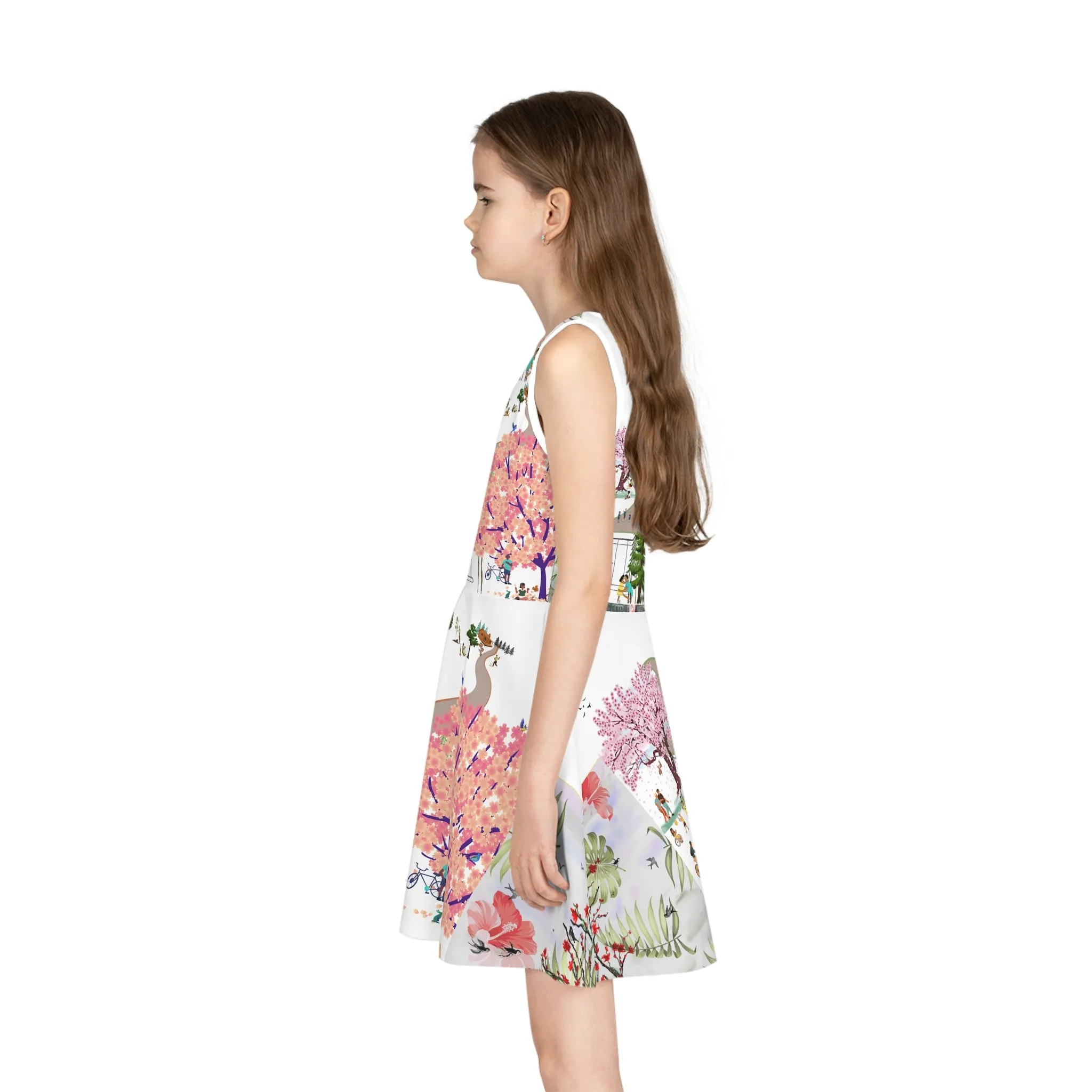 Girls' Sleeveless Sundress (AOP) BLOSSOM PARK