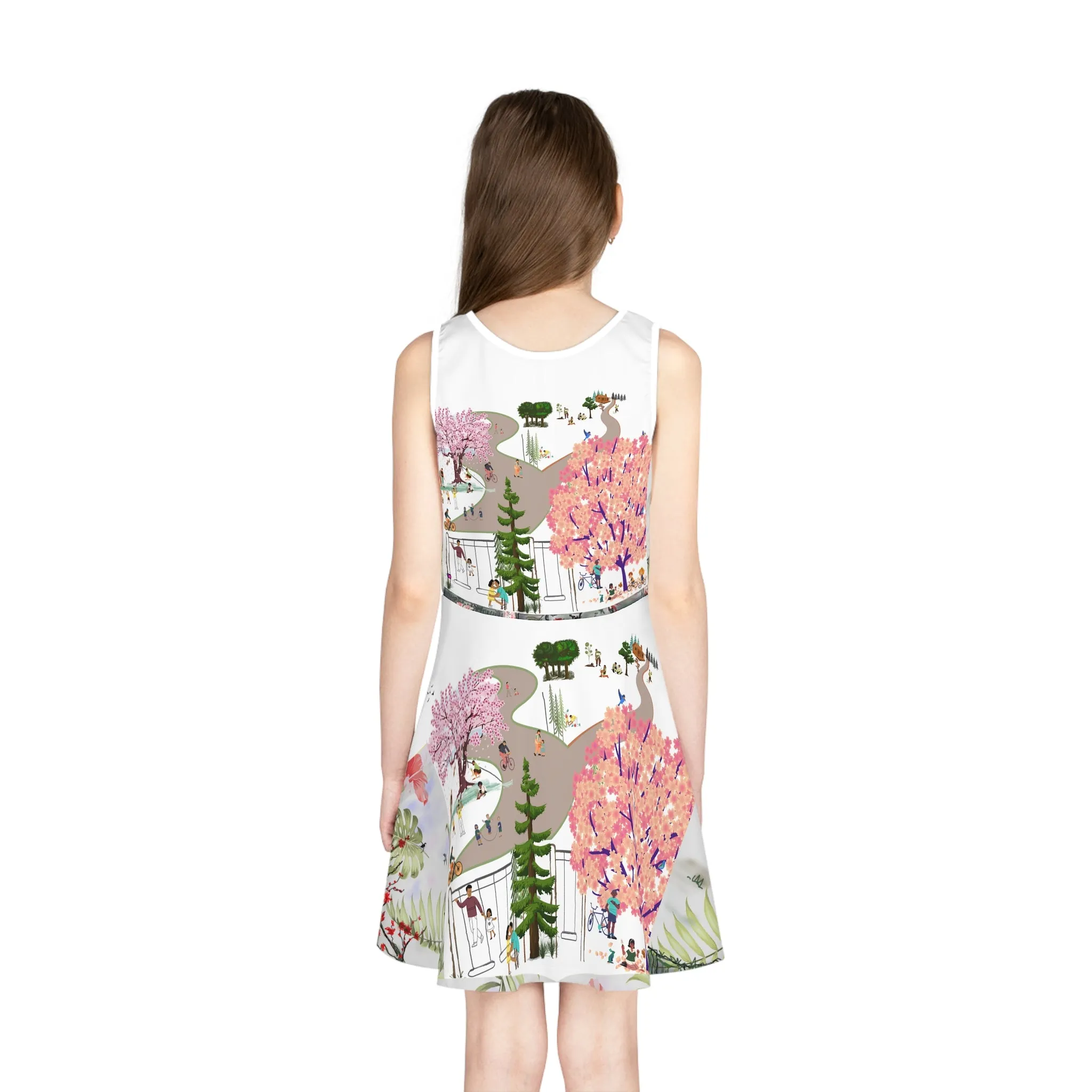 Girls' Sleeveless Sundress (AOP) BLOSSOM PARK