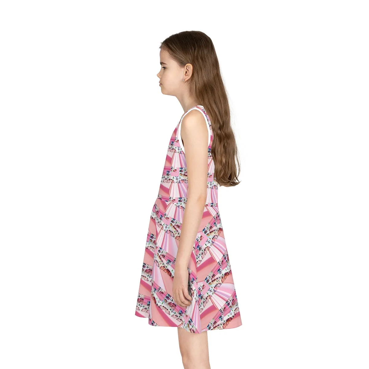 Girls' Sleeveless Sundress (AOP) PINK DELICIOUS