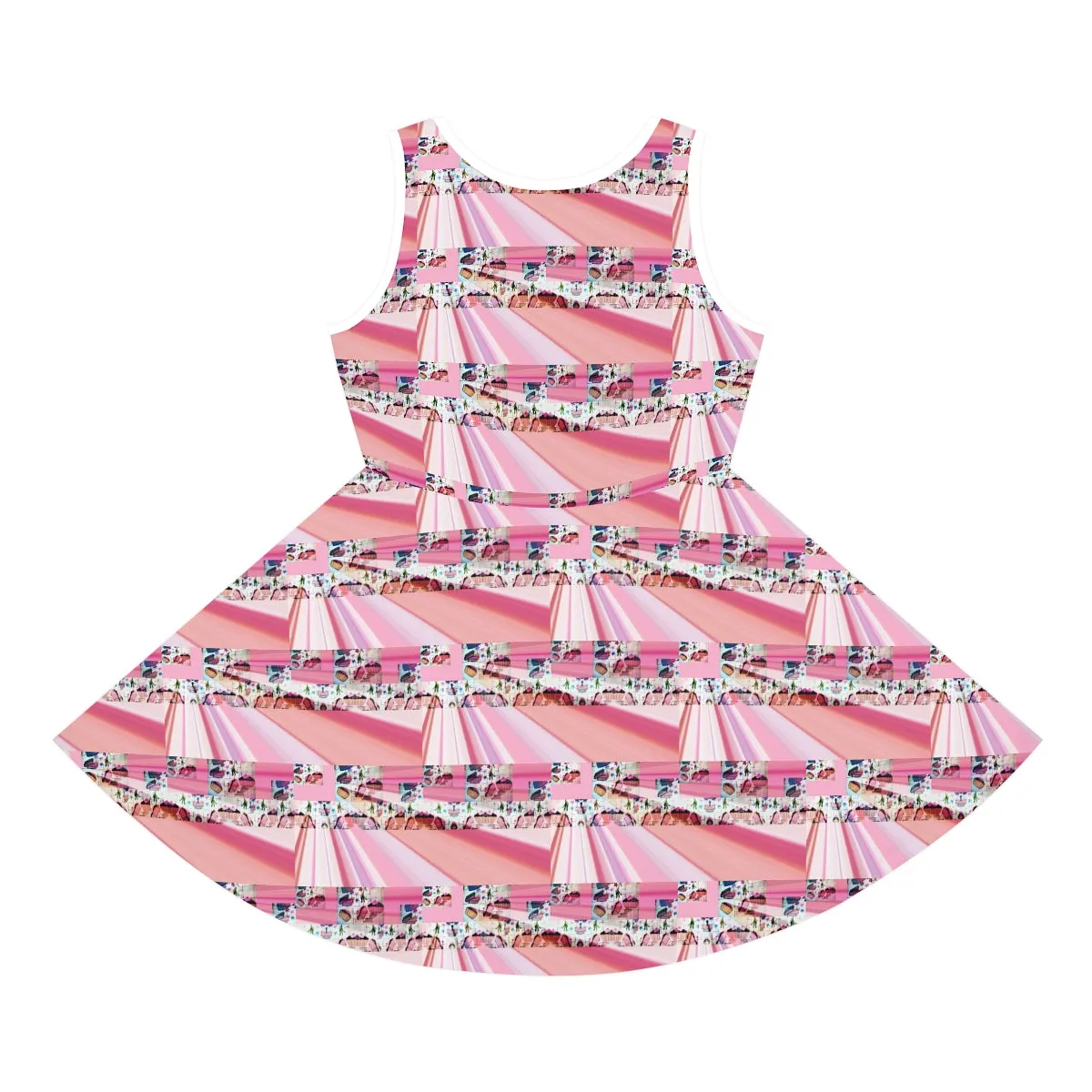 Girls' Sleeveless Sundress (AOP) PINK DELICIOUS