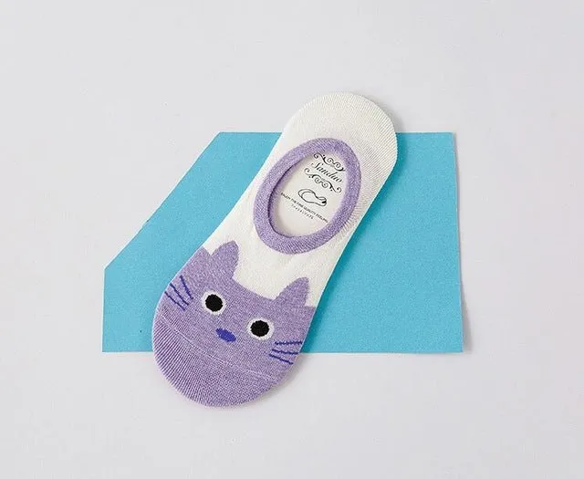 hot cute cat boat sock women summer animal funny sock girls cartoon low cut sweet sokken invisible candy slipper cheap sale sox