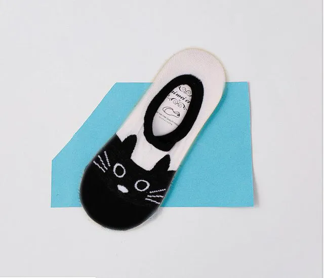 hot cute cat boat sock women summer animal funny sock girls cartoon low cut sweet sokken invisible candy slipper cheap sale sox