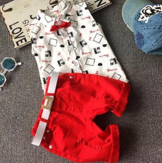 Hot Sale! 2016 Summer Style Children Clothing Sets Baby Boys Girls T Pants Sports Suit Kids Clothes