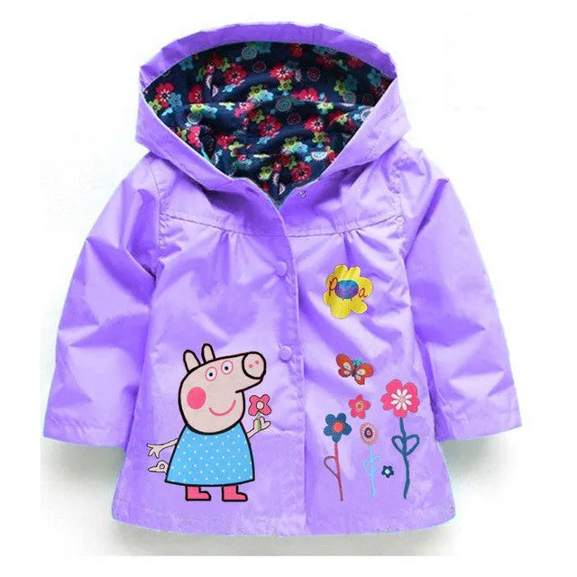 Hot Sale Coat Girls Cute Flowers Cartoon Children Set Waterproof Windbreaker Cardigan Jacket Girls Boys Rain Coat Outwear Suits