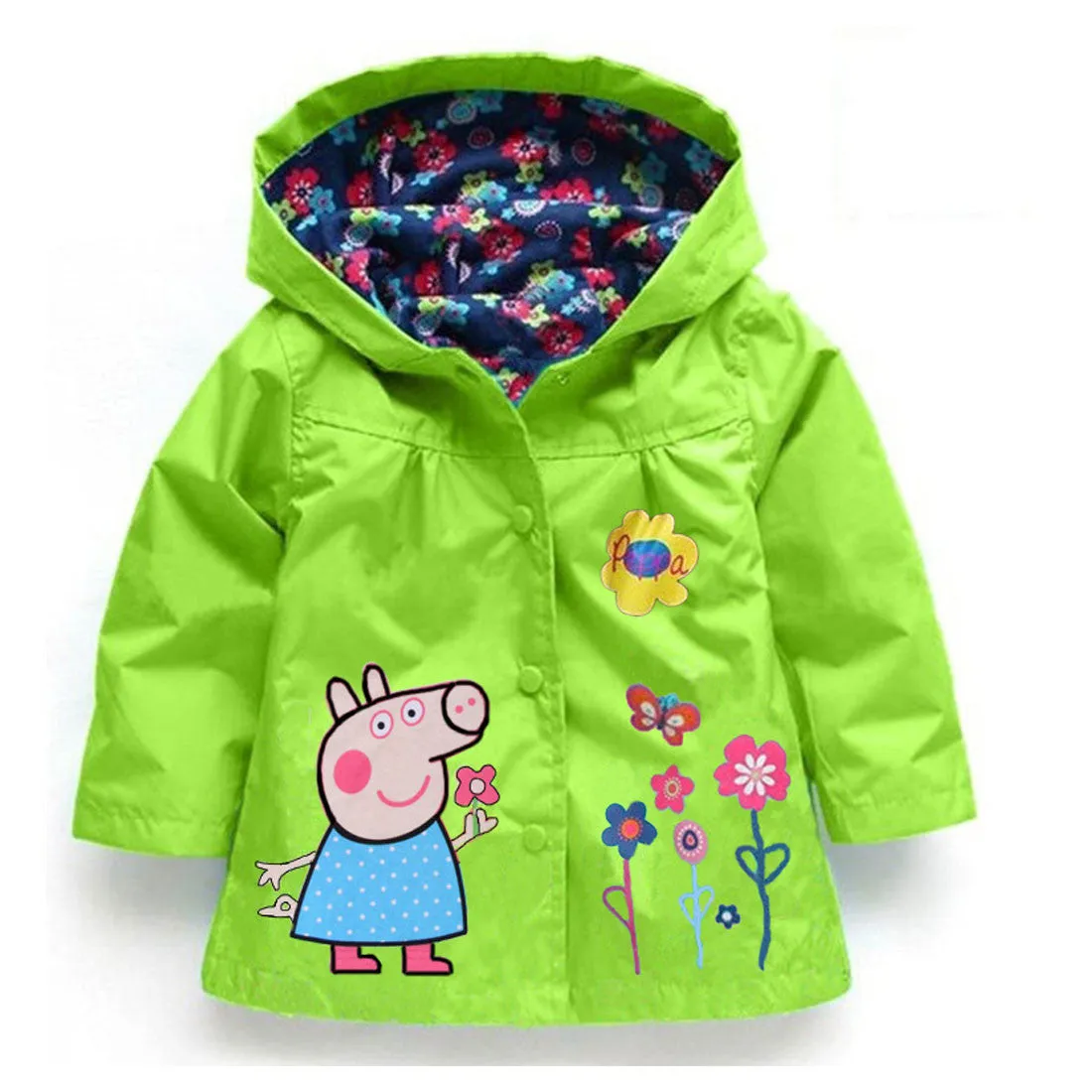 Hot Sale Coat Girls Cute Flowers Cartoon Children Set Waterproof Windbreaker Cardigan Jacket Girls Boys Rain Coat Outwear Suits