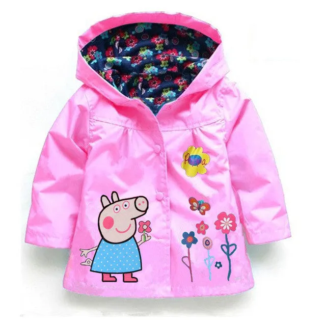 Hot Sale Coat Girls Cute Flowers Cartoon Children Set Waterproof Windbreaker Cardigan Jacket Girls Boys Rain Coat Outwear Suits