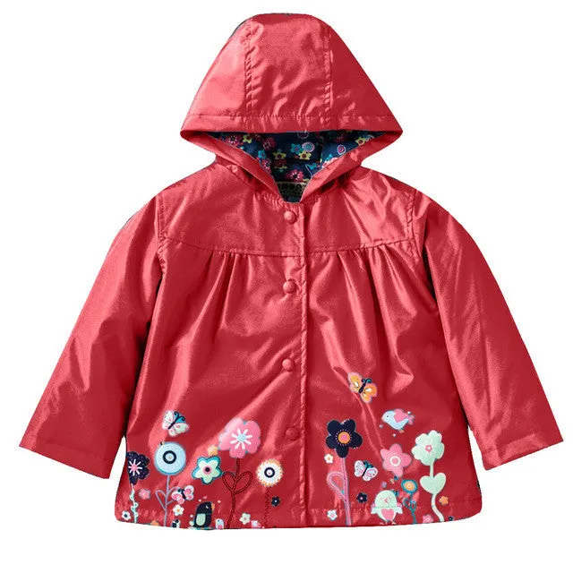 Hot Sale Coat Girls Cute Flowers Cartoon Children Set Waterproof Windbreaker Cardigan Jacket Girls Boys Rain Coat Outwear Suits