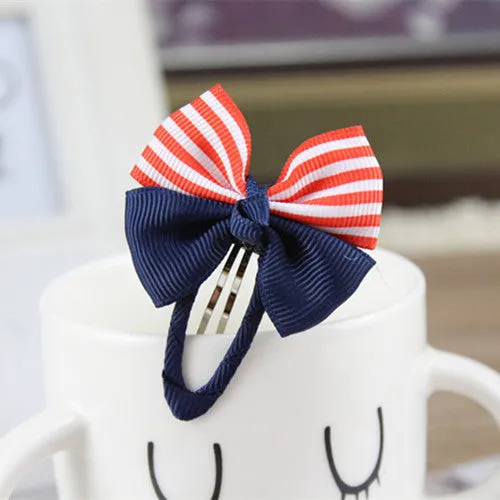 Hot Sale Colorful Baby Bow Dot Hairpins For Girls Grosgrain Hair Clip Accessories Children Ribbon Bowknot Hair band Statement