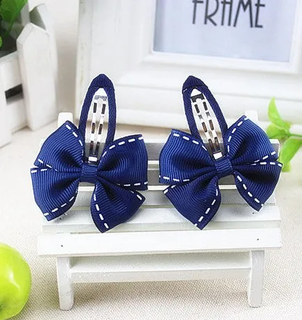 Hot Sale Colorful Baby Bow Dot Hairpins For Girls Grosgrain Hair Clip Accessories Children Ribbon Bowknot Hair band Statement