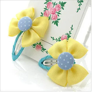 Hot Sale Colorful Baby Bow Dot Hairpins For Girls Grosgrain Hair Clip Accessories Children Ribbon Bowknot Hair band Statement