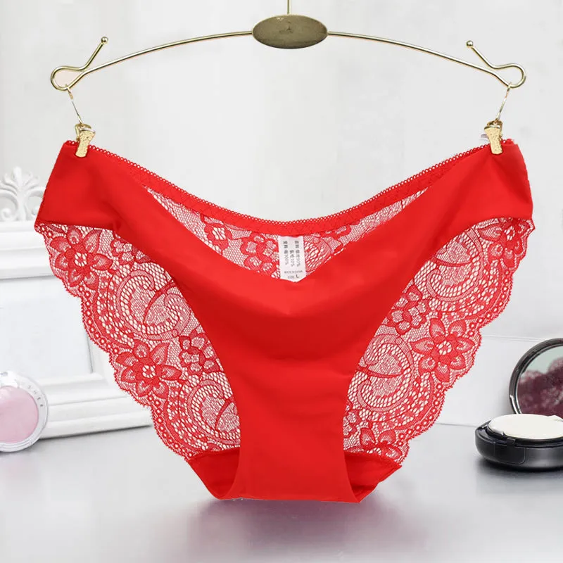 Ixuejie S-2XL!Hot sale! l women's sexy lace panties seamless cotton breathable panty Hollow briefs Plus Size girl underwear