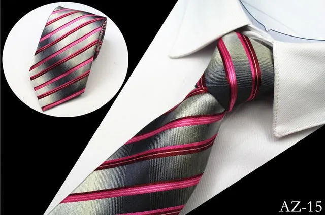 JEMYGINS New Design 100% Silk Men Tie 8cm Striped Classic Business Neck Tie For Men Suit For Wedding Party Necktie Factory Sale