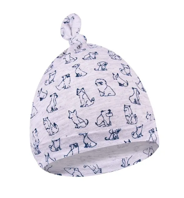 Knot Baby Boy Cotton Hat Grey Newborn