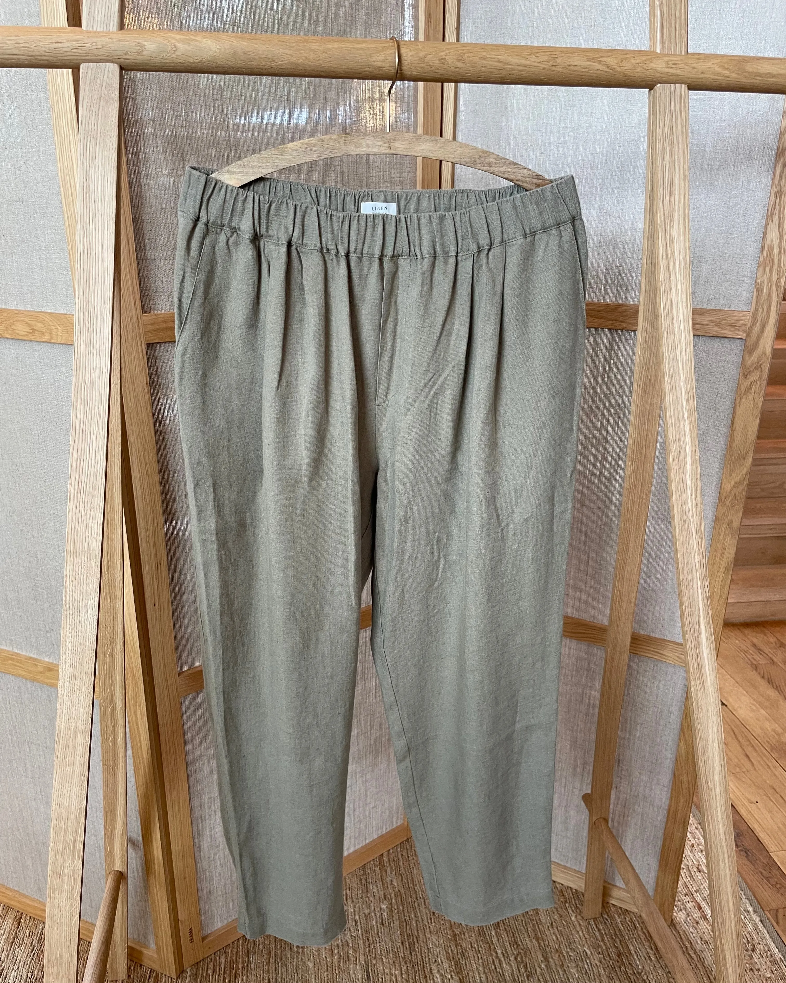 Linen Acorn Trousers - Khaki