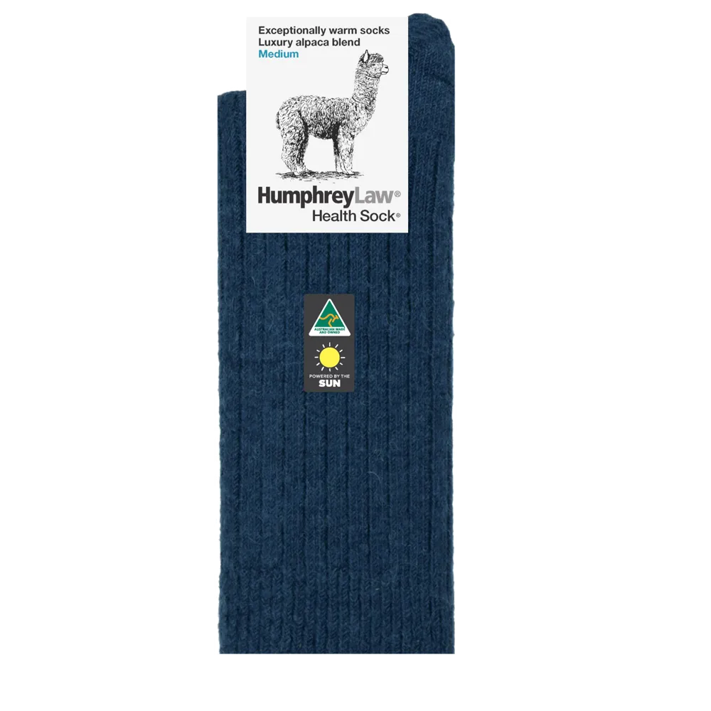 Luxury Alpaca Blend Socks in Denim - Aussie Made