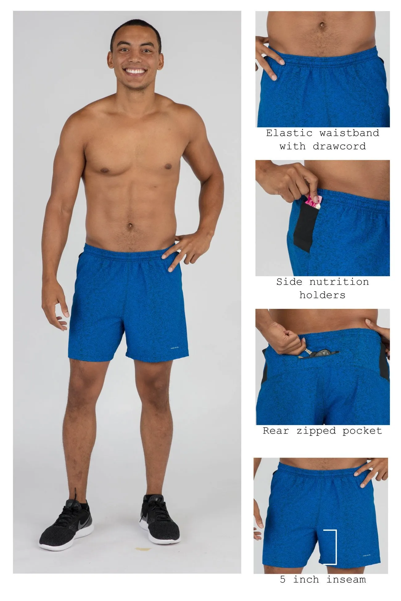 Men's 2-n-1 5" Ultra Running Shorts - Cypher Electric