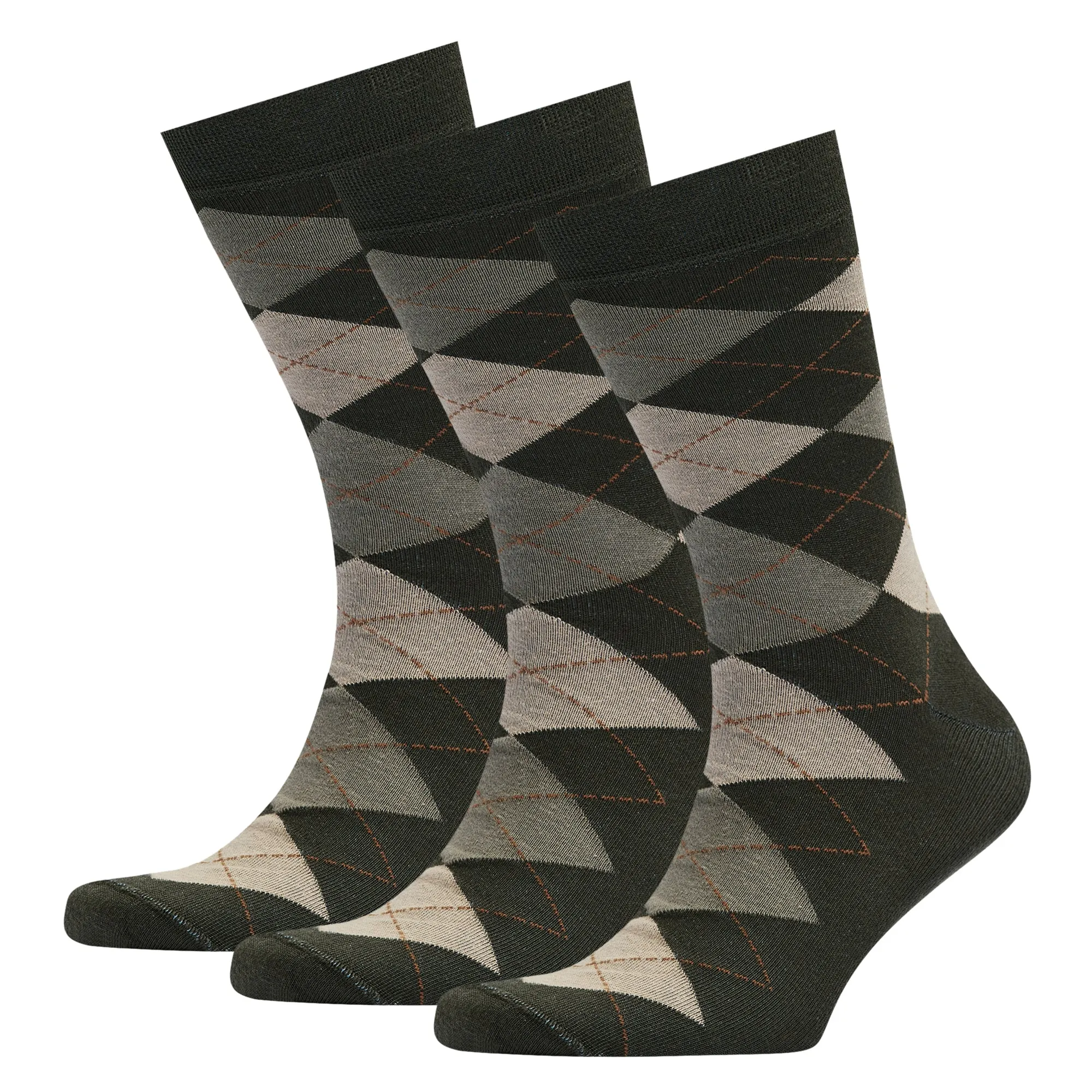 Men's Bamboo Dress Socks Argyle Pack of 1/3/5 Pairs • Green Khaki