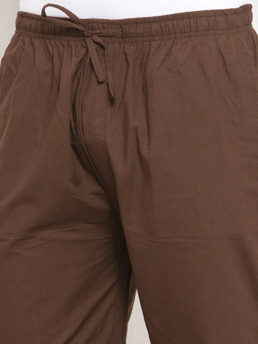 Men'S Brown Solid Cotton Track Pants