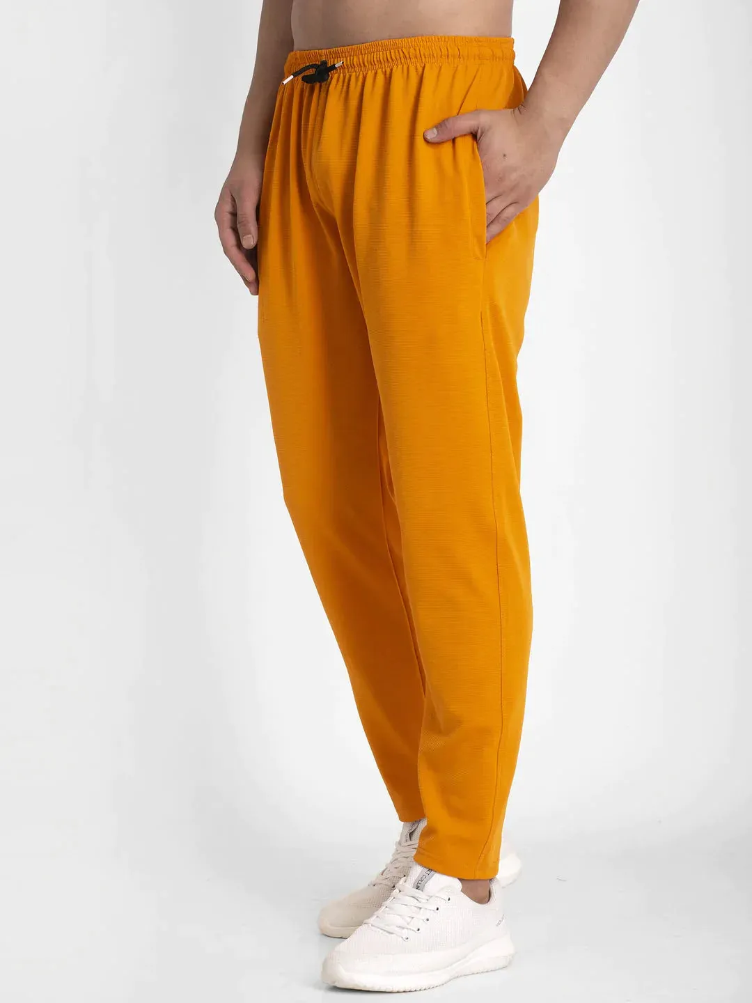 Men'S Mustard Solid Track Pants