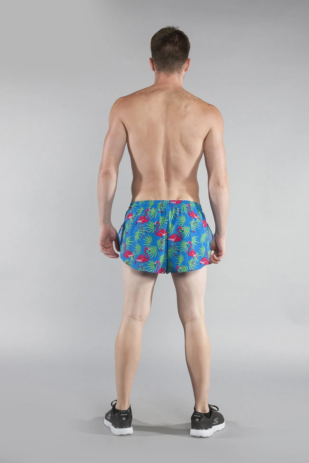 Men's Printed 1" Elite Split Shorts - Flamingo Turquoise