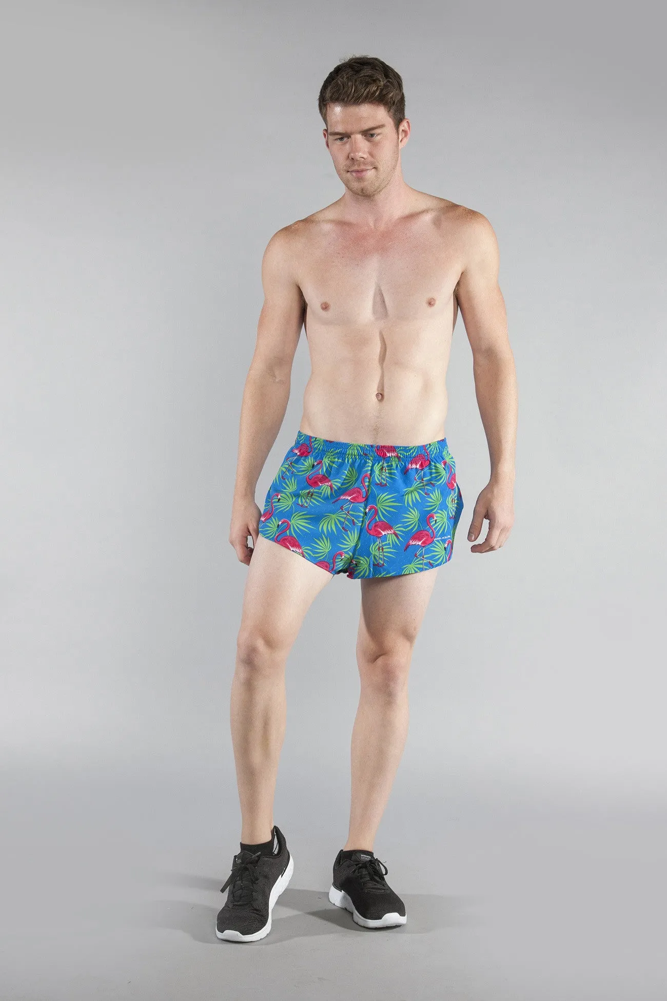 Men's Printed 1" Elite Split Shorts - Flamingo Turquoise