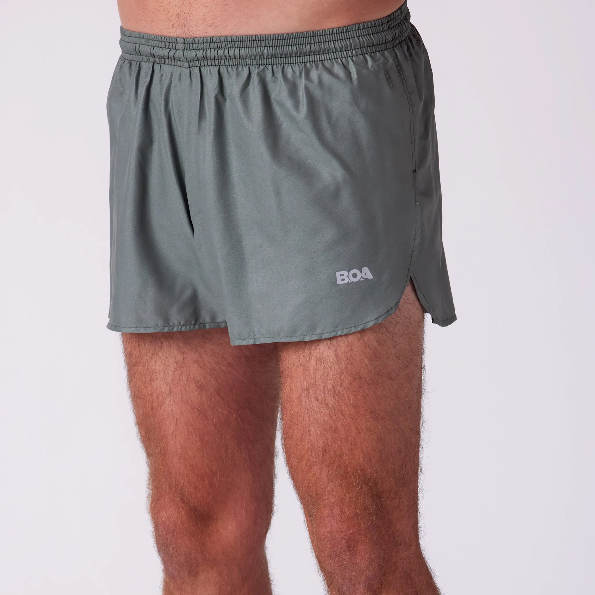 Men's Solid 3" Half Split Shorts - Military