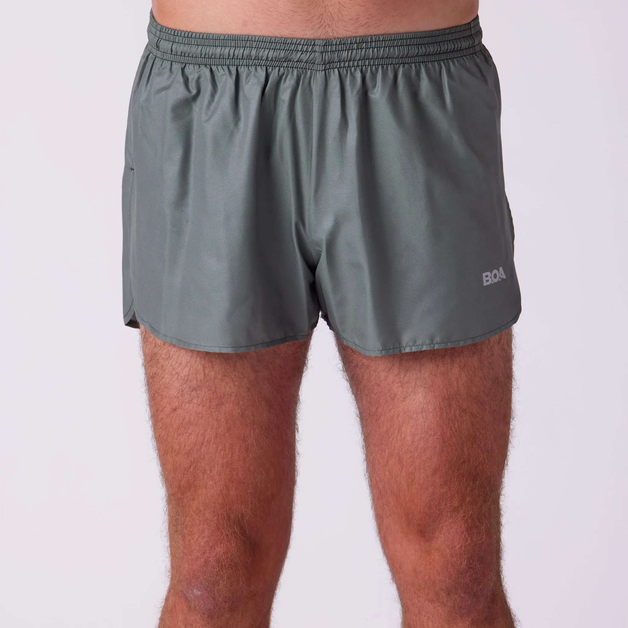 Men's Solid 3" Half Split Shorts - Military