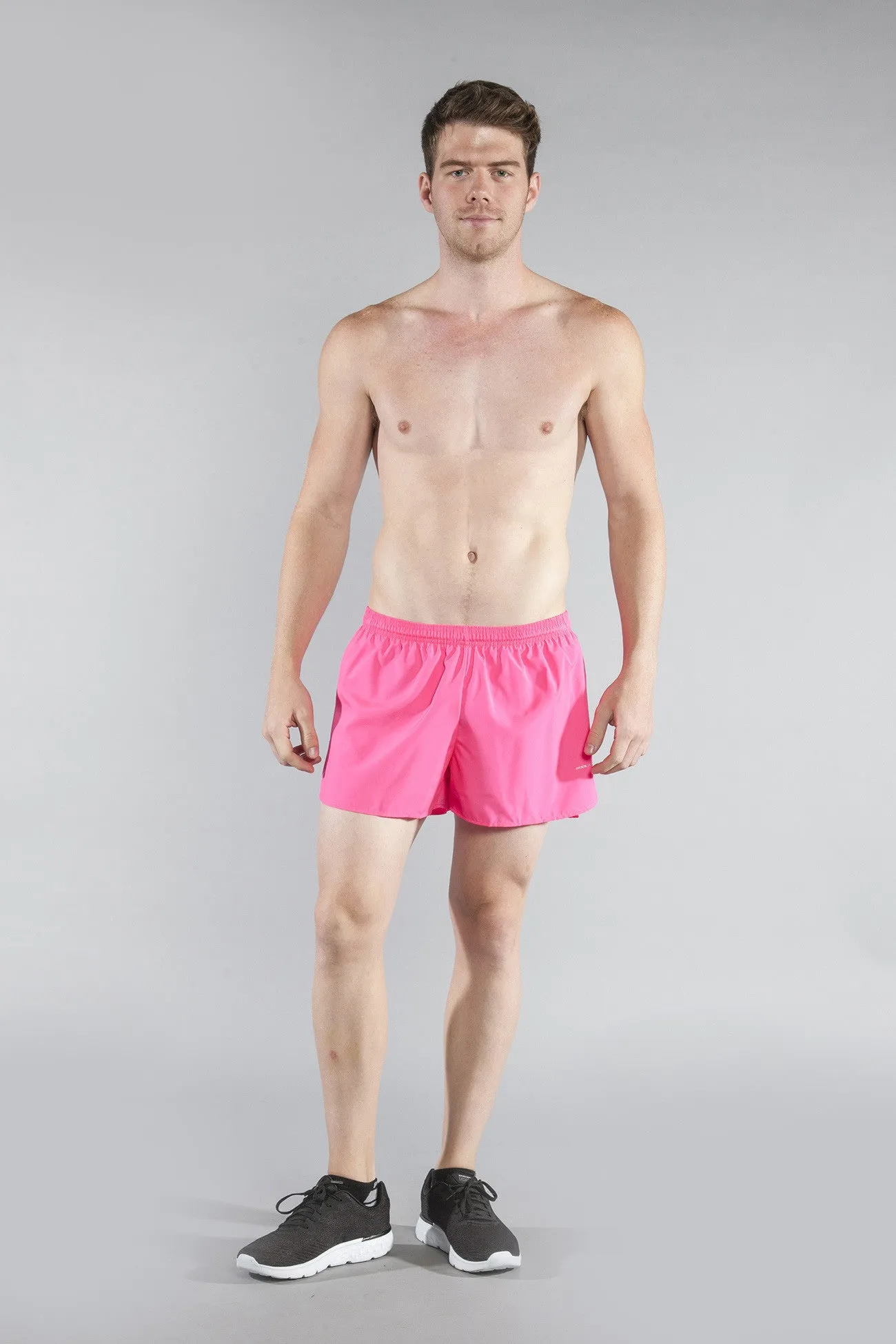 Men's Solid 3" Half Split Trainer Shorts - Hot Pink