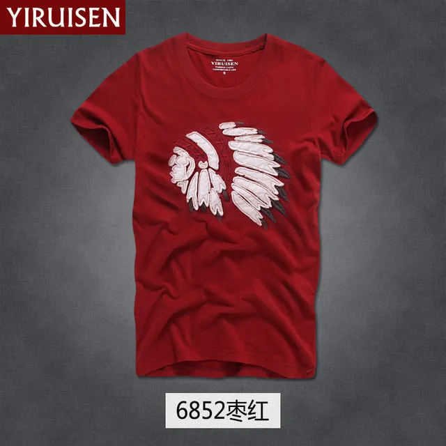 Mens T Shirts Fashion 2017 YiRuiSen Brand Men Short Sleeve T Shirt Men Casual 100% Cotton Tshirt Tops Camisetas Hombre Camisa