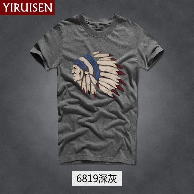 Mens T Shirts Fashion 2017 YiRuiSen Brand Men Short Sleeve T Shirt Men Casual 100% Cotton Tshirt Tops Camisetas Hombre Camisa