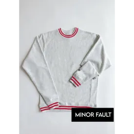 (Minor Fault) Grey Reverse Weave Red Stripe Sweatshirt