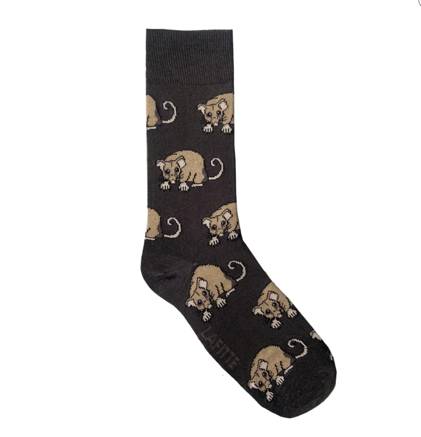 Mountain Pygmy Possum Bamboo Crew Socks in Slate Grey - Aussie Made