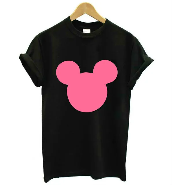 mouse head print Women tshirts Cotton Casual Funny T Shirt For Lady Top Tee Hipster black white Drop Ship Z-275