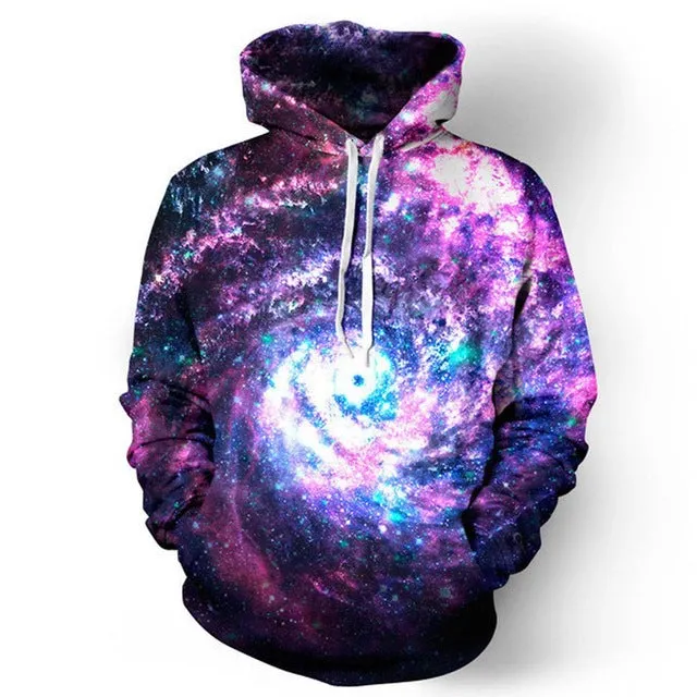 Mr.1991INC Space Galaxy 3d Sweatshirts Men/Women Hoodies With Hat Print Stars Nebula Autumn Winter Loose Thin Hooded Hoody Tops