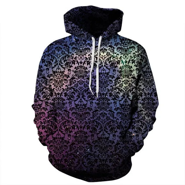 Mr.1991INC Space Galaxy 3d Sweatshirts Men/Women Hoodies With Hat Print Stars Nebula Autumn Winter Loose Thin Hooded Hoody Tops