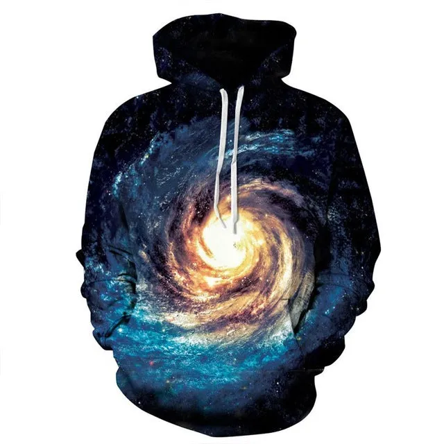 Mr.1991INC Space Galaxy 3d Sweatshirts Men/Women Hoodies With Hat Print Stars Nebula Autumn Winter Loose Thin Hooded Hoody Tops