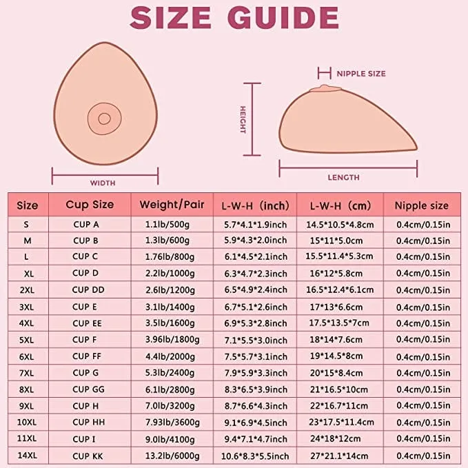 MRIMIN MTF Self Adhesive Silicone Breast Forms for Mastectomy Transgender Cosplay Trans Women Drag Queen