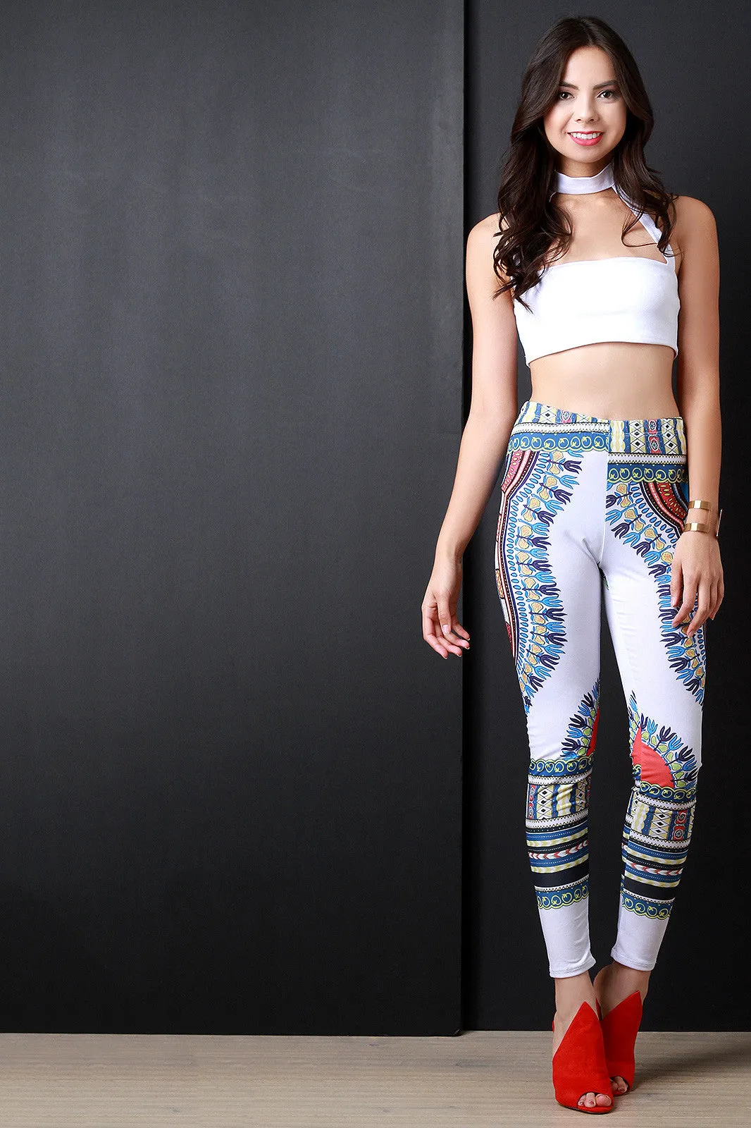 Native Tribal Print High Waisted Leggings