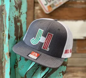 NEW 2021 Jobes Hats Trucker - Gray/White Mesh Chrome Mexico JH