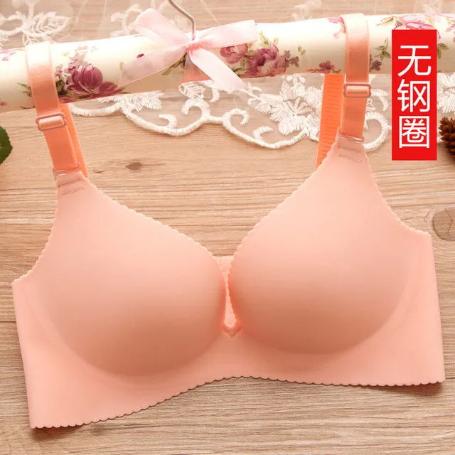 One-piece Silk Polyester Smooth Surface Push Up Bras Comfortable Atrium Sexy Bra Wire Free Adjustasble BH Soutien Gorge Bralette