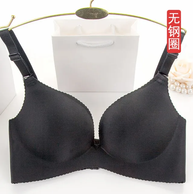 One-piece Silk Polyester Smooth Surface Push Up Bras Comfortable Atrium Sexy Bra Wire Free Adjustasble BH Soutien Gorge Bralette