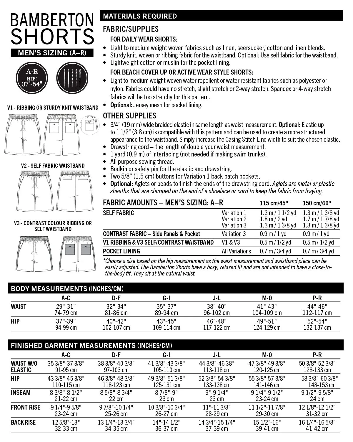 PDF Pattern - Bamberton Shorts - Men | Thread Theory