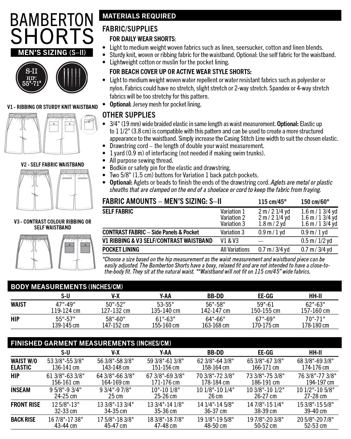 PDF Pattern - Bamberton Shorts - Men | Thread Theory