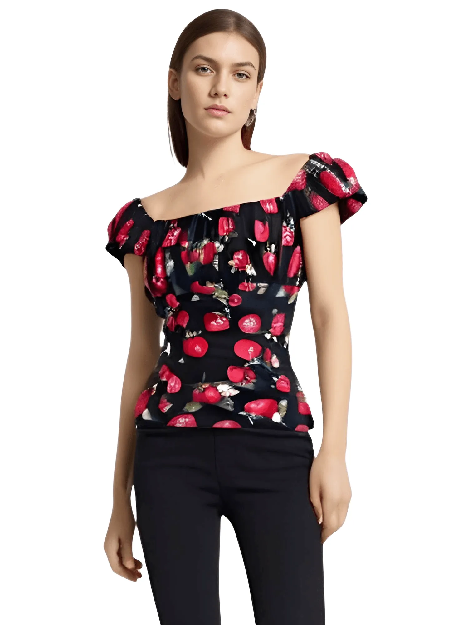 Puff Sleeve Retro Tops For Women