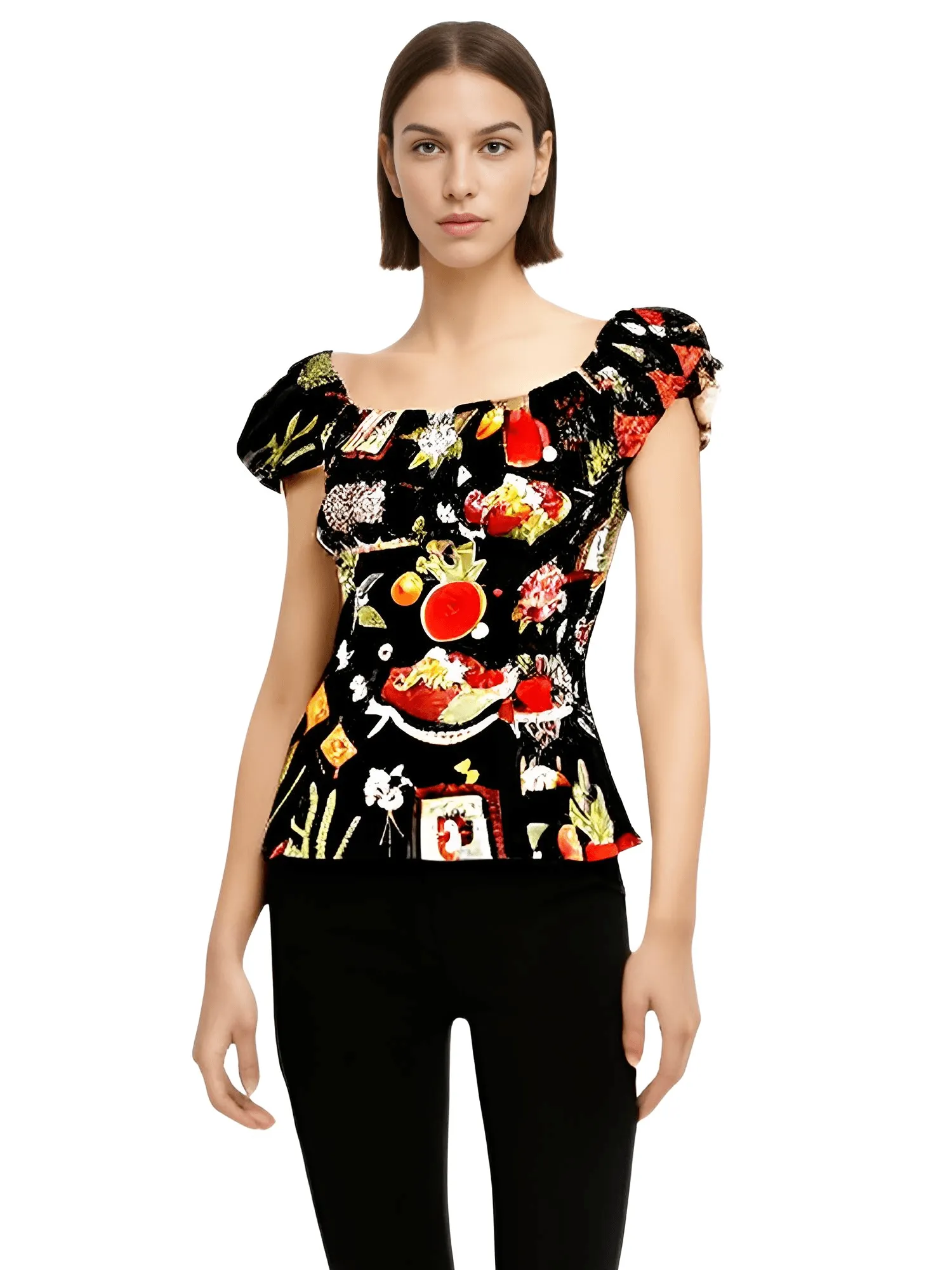 Puff Sleeve Retro Tops For Women