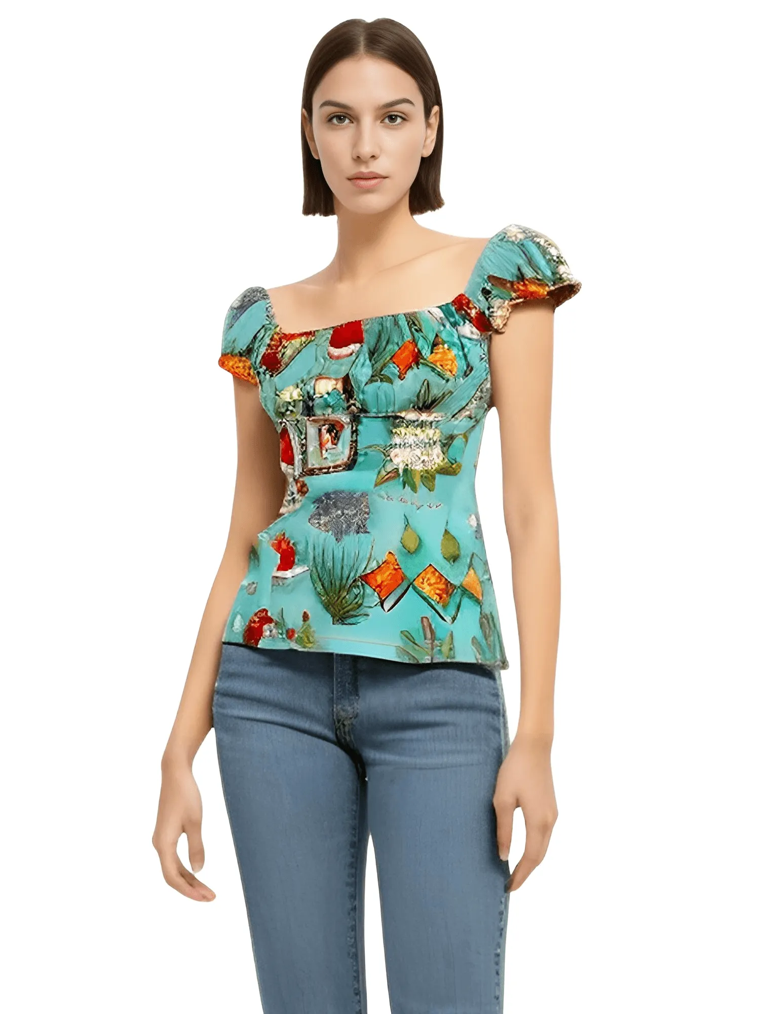 Puff Sleeve Retro Tops For Women